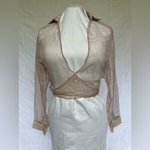 LILYFUL SHEER WRAP TIE CROP TOP